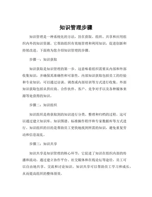 知识管理步骤