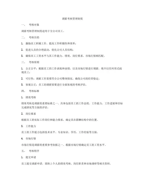 调薪考核管理制度