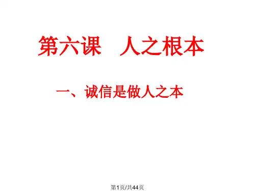 诚信是做人之本PPT课件