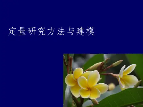 定量研究方法与建模