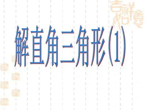 解直角三角形(1)[下学期]--华师大版-