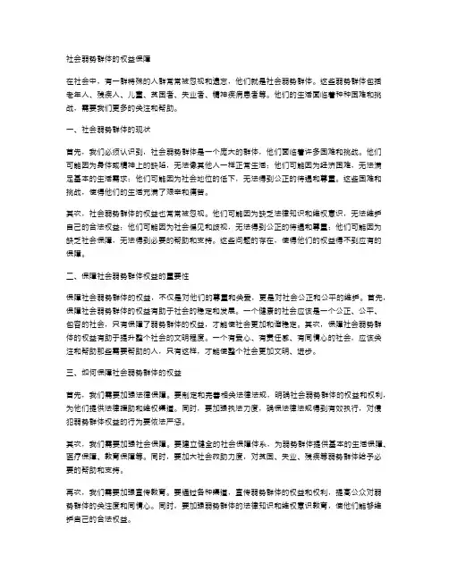 社会弱势群体的权益保障