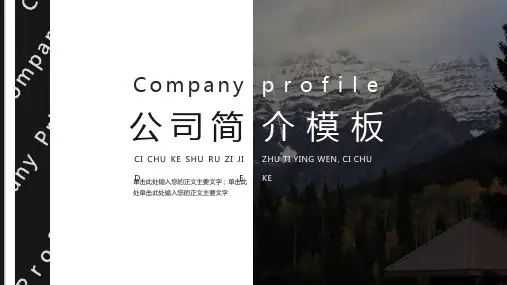 公司简介企业宣传推广动态黑色欧美PPT模板