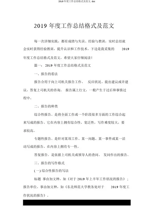 2019年度工作总结格式及范文.doc