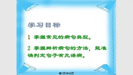 中考病句类型及辨析PPT课件