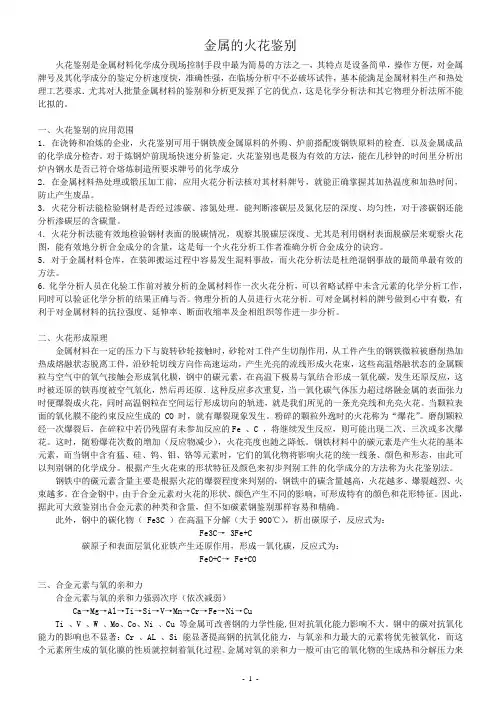 金属的火花鉴别