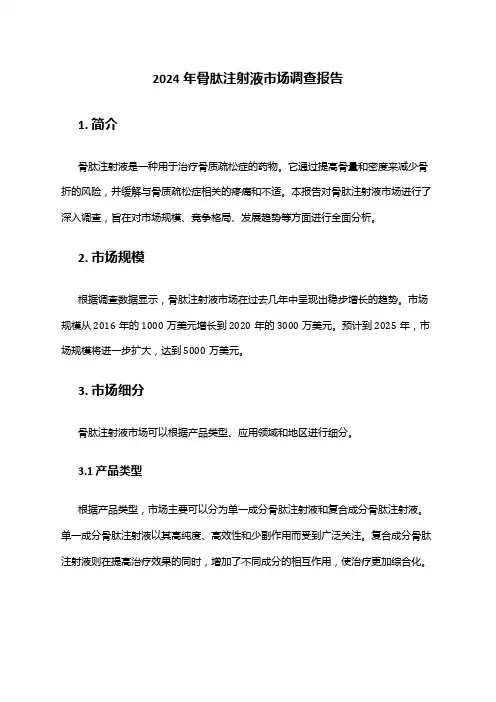 2024年骨肽注射液市场调查报告