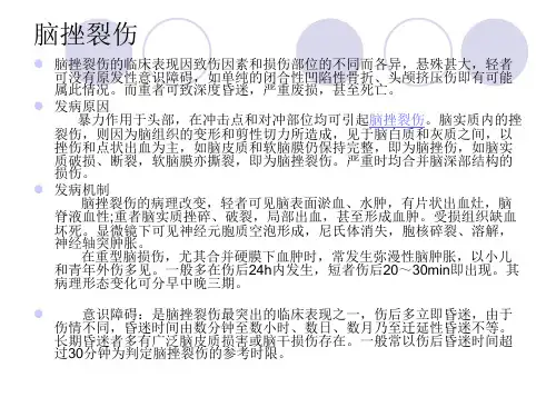 脑挫裂伤硬膜下血肿蛛网膜下腔出血颅底骨折的临床表现