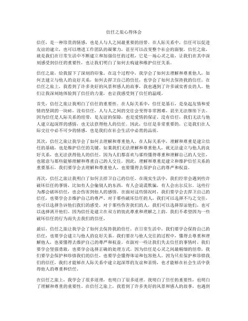 信任之旅心得体会