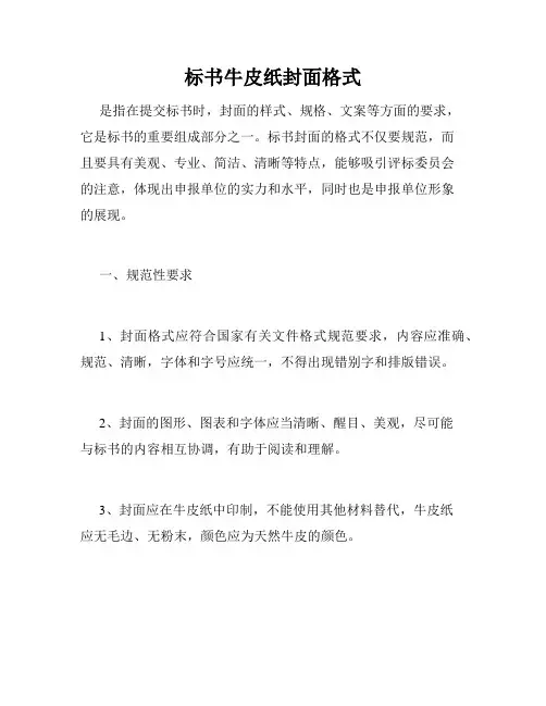 标书牛皮纸封面格式