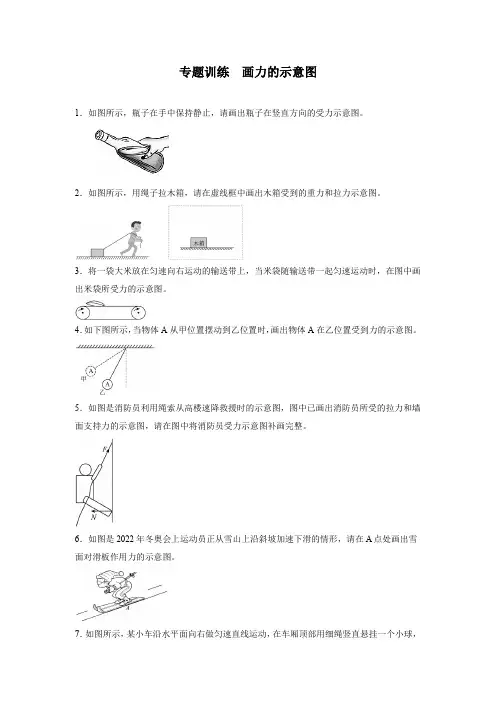 2023年中考物理二轮复习专题训练+画力的示意图