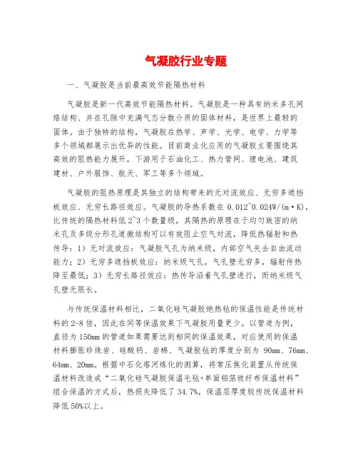 气凝胶行业专题