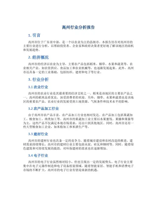 高州行业分析报告