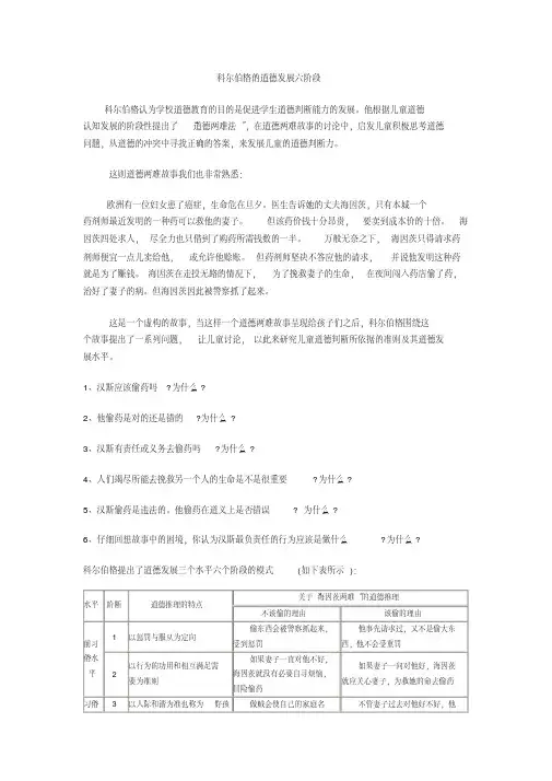 (完整版)科尔伯格的道德发展六阶段