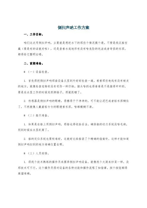 侧扫声呐工作方案