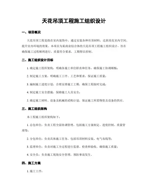 天花吊顶工程施工组织设计