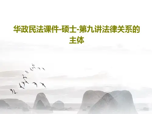华政民法课件-硕士-第九讲法律关系的主体30页PPT