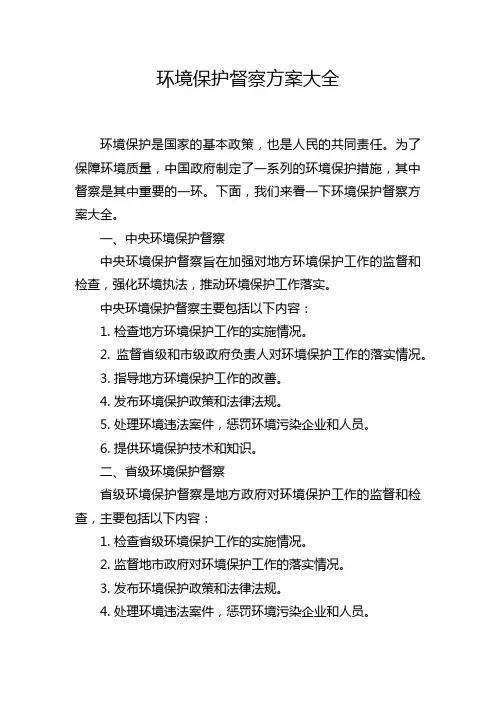 环境保护督察方案大全