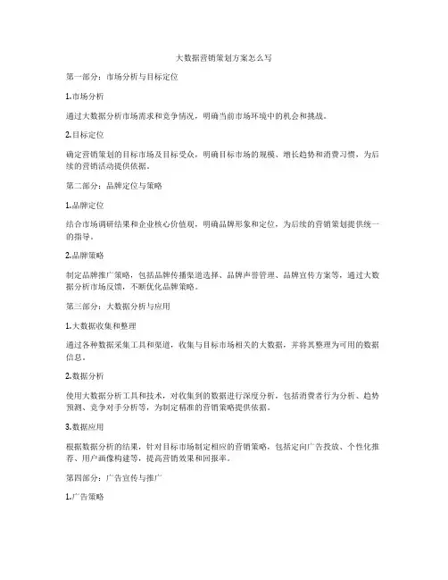 大数据营销策划方案怎么写