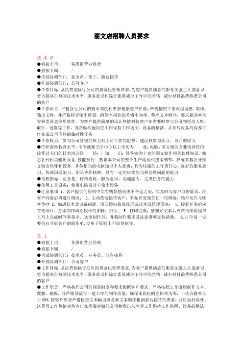图文店工作职责说明