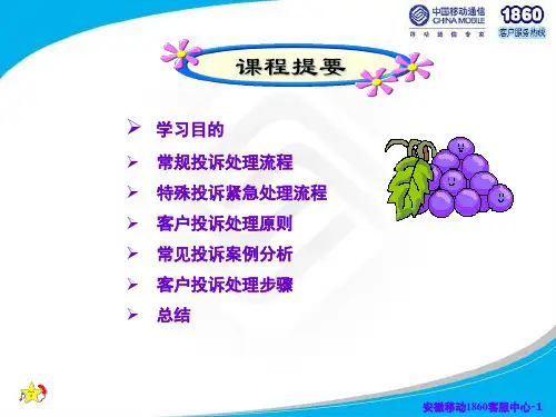 中国移动常见投诉处理案例介绍共20页