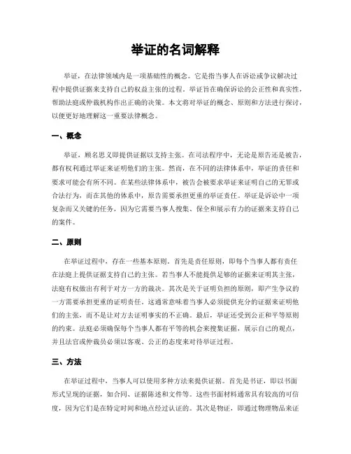 举证的名词解释