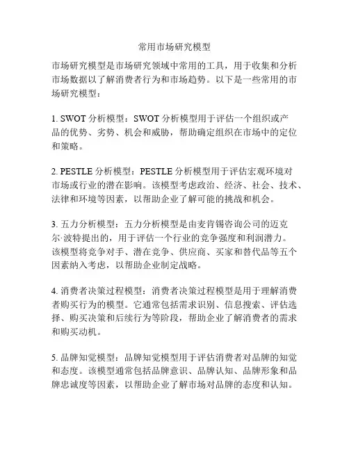 常用市场研究模型