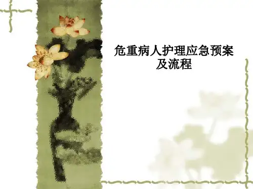 危重病人护理应急预案及流程PPT课件