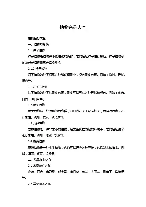 植物名称大全