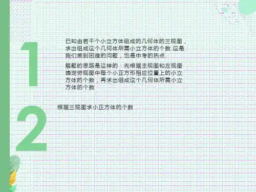 根据三视图求小正方体的个数