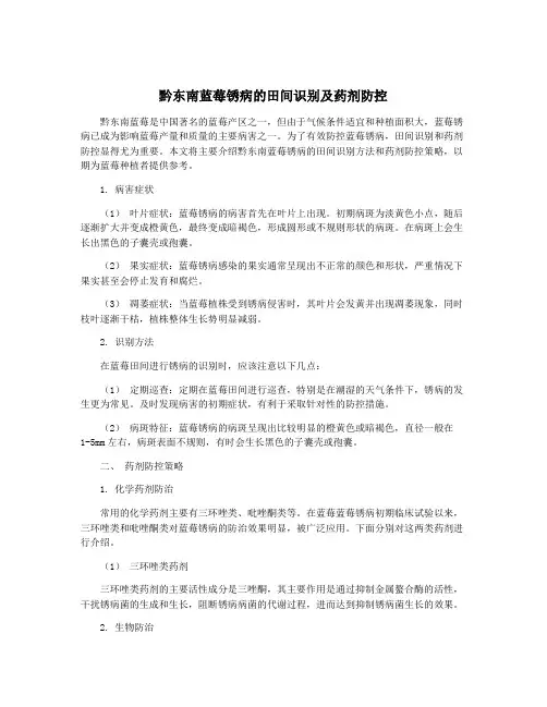 黔东南蓝莓锈病的田间识别及药剂防控