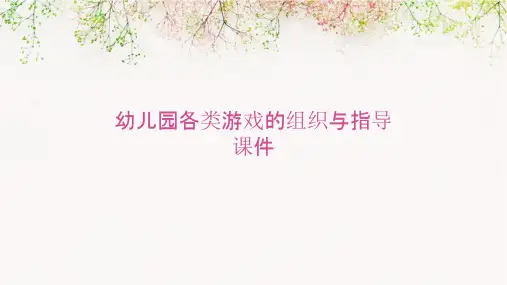 幼儿园各类游戏的组织与指导课件