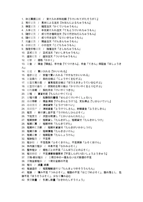 经贸日语常用重点单词