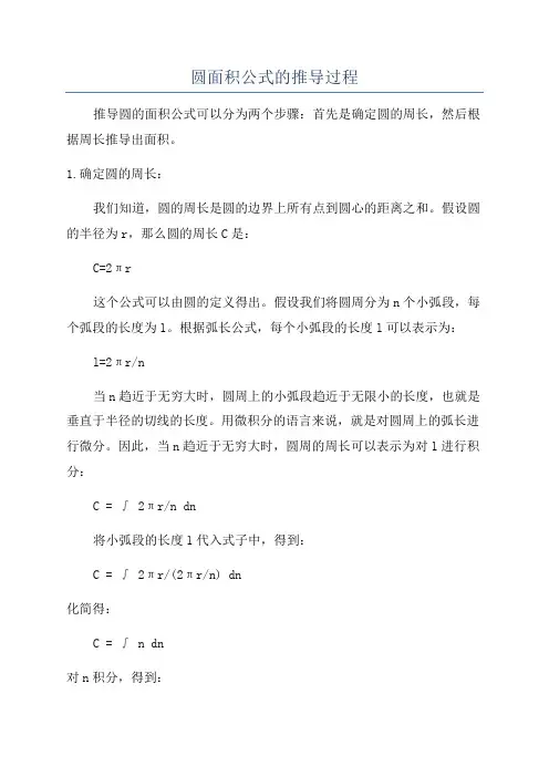 圆面积公式的推导过程