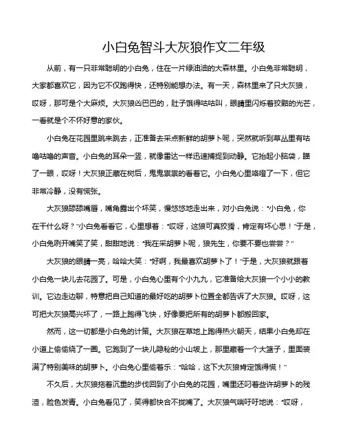 小白兔智斗大灰狼作文二年级