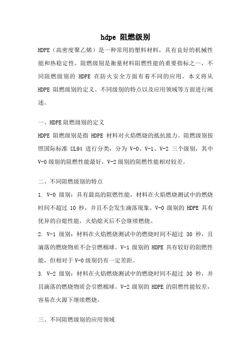hdpe 阻燃级别