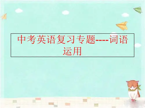 【精品】中考英语复习专题----词语运用PPT课件
