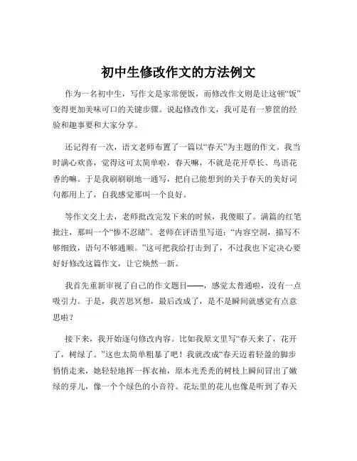 初中生修改作文的方法例文