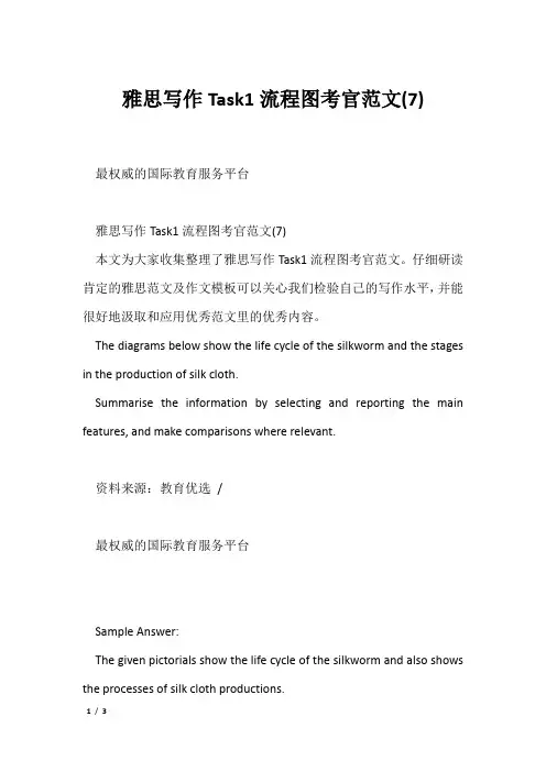 雅思写作Task1流程图考官范文(7)