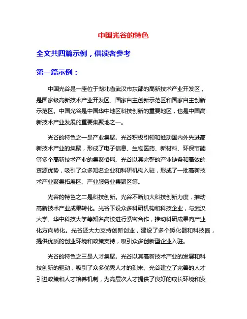 中国光谷的特色