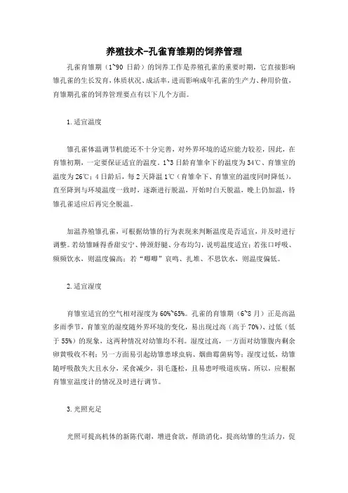 养殖技术-孔雀育雏期的饲养管理
