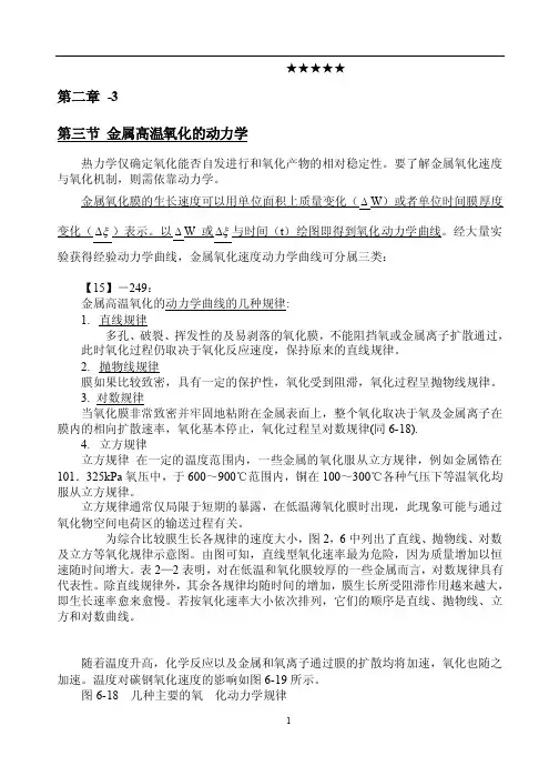 金属高温氧化的动力学