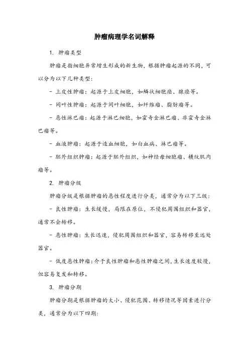 肿瘤病理学名词解释