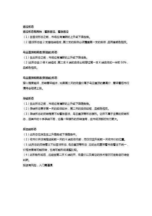 黄金技术分析K线组合(一)