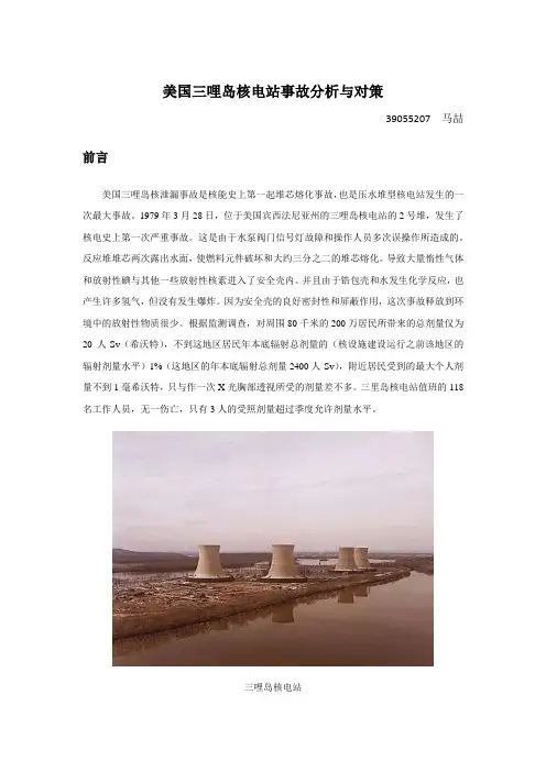 美国三哩岛核电站事故分析与对策