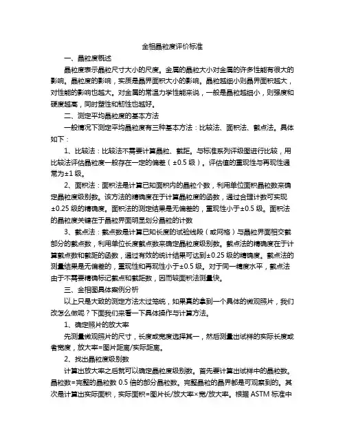 金相晶粒度评价标准