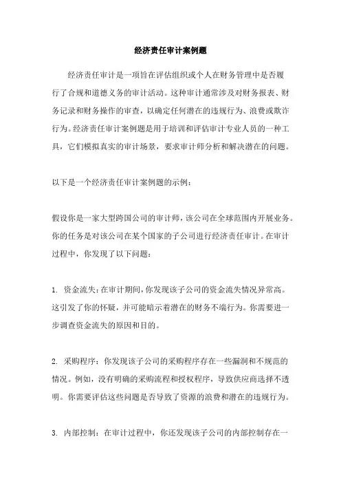 经济责任审计案例题