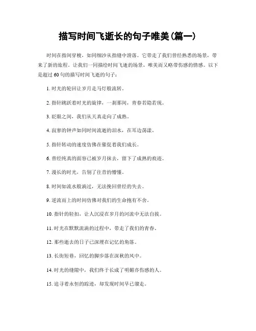 描写时间飞逝长的句子唯美(精选合集2篇)