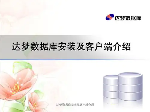 达梦数据库安装及客户端介绍