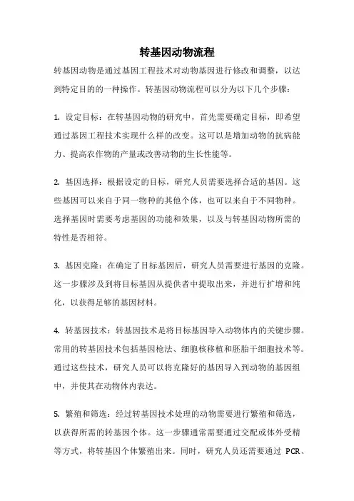 转基因动物流程